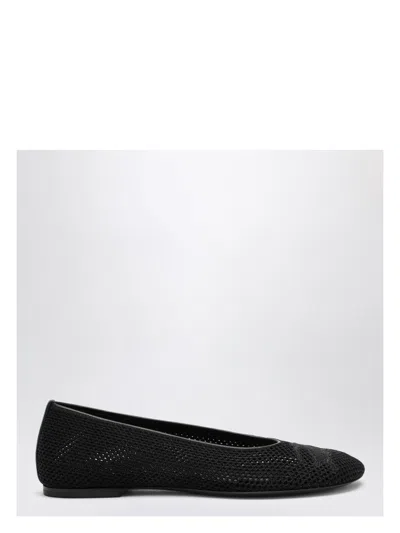 BURBERRY WOMEN'S MESH BALLERINA WITH LOGO SANDAL