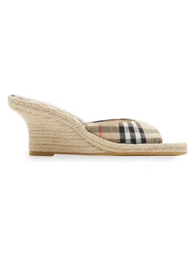 Burberry Mews Espadrille Wedge Sandal In Brown