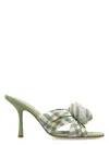 Burberry Fabric Embroidered Mews Mules With Knotted Detail