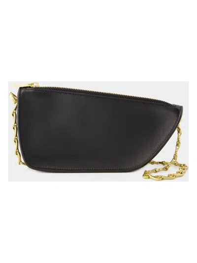 Burberry Women's Micro Shield Wallet On Chain In Black