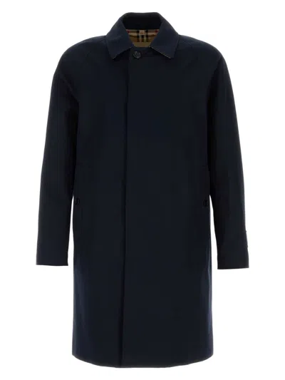 BURBERRY WOMEN'S MIDNIGHT GABARDINE HERITAGE CAMDEN OVERCOAT