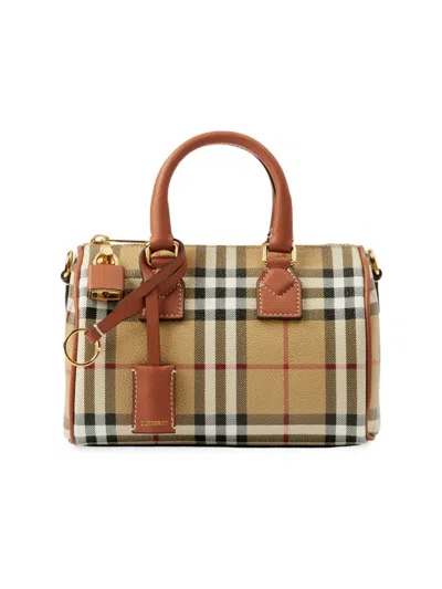 Burberry Women's Mini Check Bowling Bag In Archive Beige
