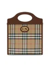 Burberry Coated Canvas Mini Pocket Handbag 24cm X 29cm In Brown