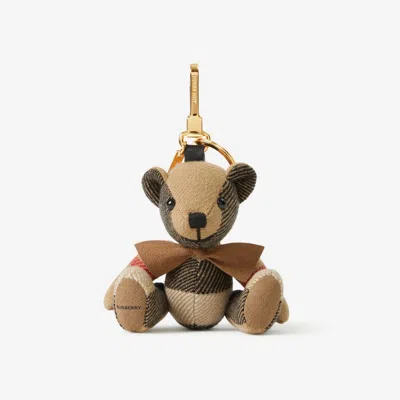 Burberry Women's Mini Check Hood Keyring In Brown