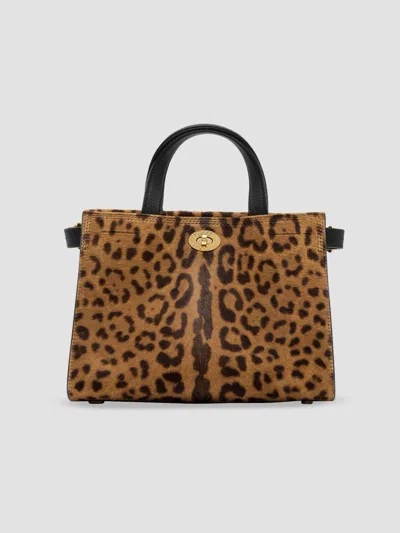 Burberry Women's Mini Cotswolds Leopard-print Calf Hair Tote In Leopard Black