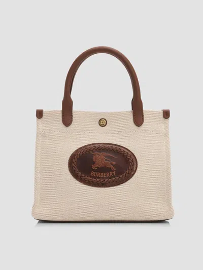 Burberry Women's Mini Ekd Canvas Tote Bag In Natural