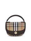 Burberry Check Motif Crossbody Handbag With Removable Strap In Nude