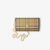 Burberry Check Pattern Canvas Wallet With Gold-tone Hardware