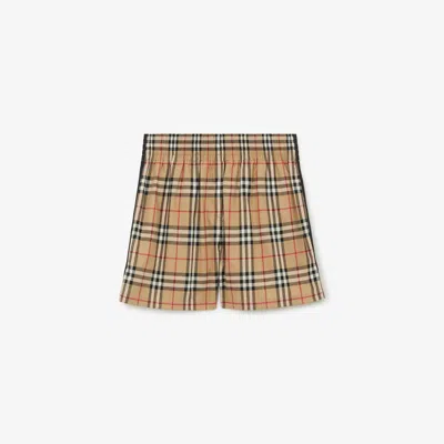 Burberry Women's Mini Shorts With Piping And Pockets - Size 6 In Brown