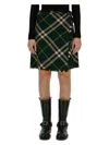 Burberry Vintage Check Mini Wrap Skirt In Green