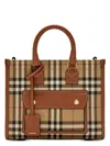 Burberry Freya Check Tote Bag In Briarbrown
