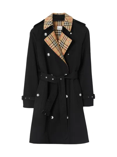 Burberry Women's Montrose Belted Cotton Trench Coat In Black