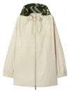 Burberry Checkered Hood Cotton Parka In Soap