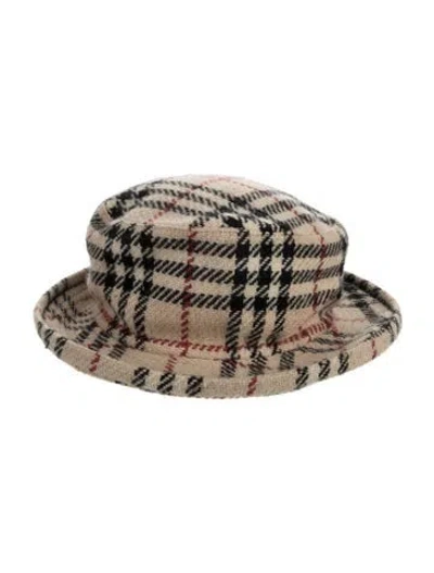Pre-owned Burberry Women's Neutral-patterned Fedora In Neutrals