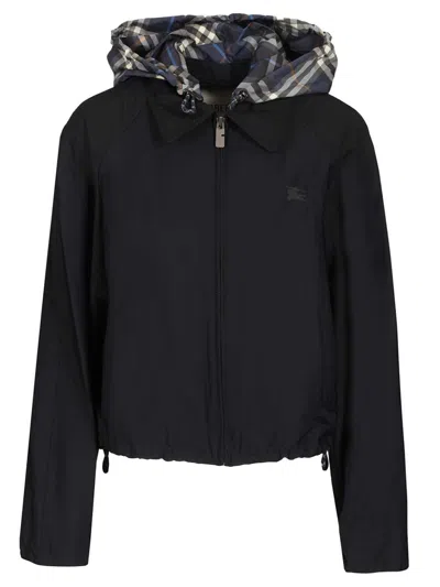 Burberry Women Newcott Short Hooded Jacket In Black