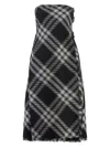 Burberry Midi Dress With Check Pattern In Black