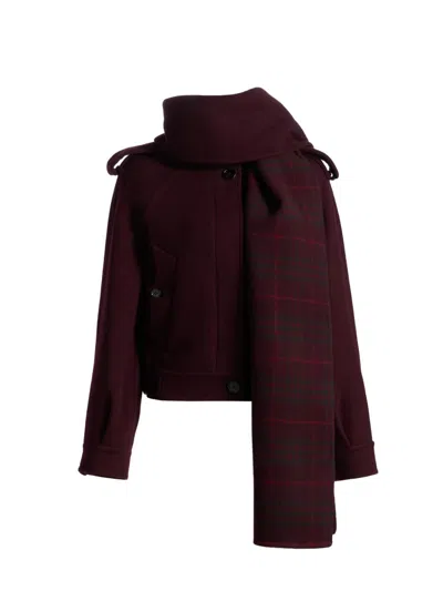 Burberry Women's Oldbrook Wool Scarfneck Coat In Burgundy