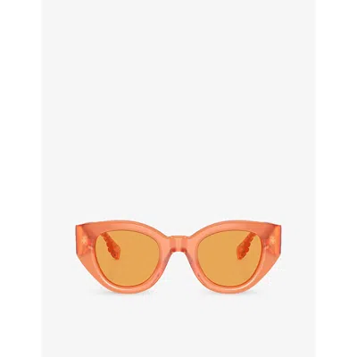 Burberry Womens Orange Be4390 Meadow Cat-eye Acetate Sunglasses