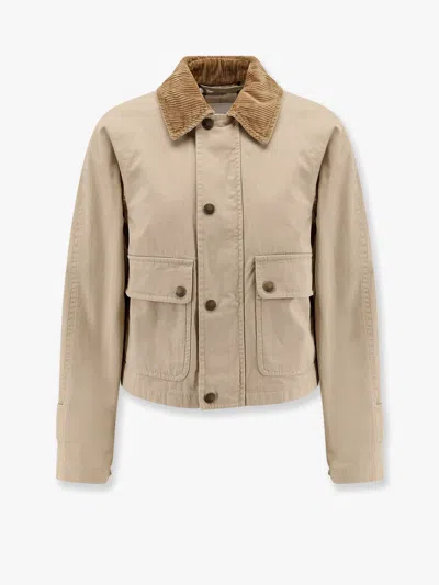 Burberry Women Organic Cotton Jacket With Check Lining In White