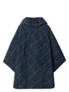 Burberry Women's Packaway Check Cape In C1852 Navy