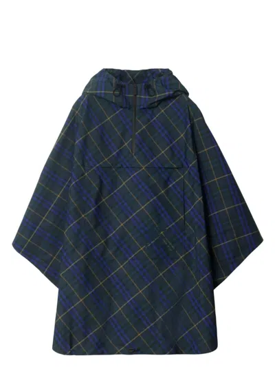Burberry Women's Packaway Check Cape In C1852 Navy