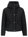 Burberry Black Cropped Quilted Jacket Women In Black