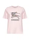 Burberry Cotton Ekd Graphic Crew Neck T-shirt In Pink