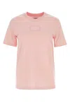 Burberry Ribbed Crew-neck Short Sleeve Cotton T-shirt In Pink