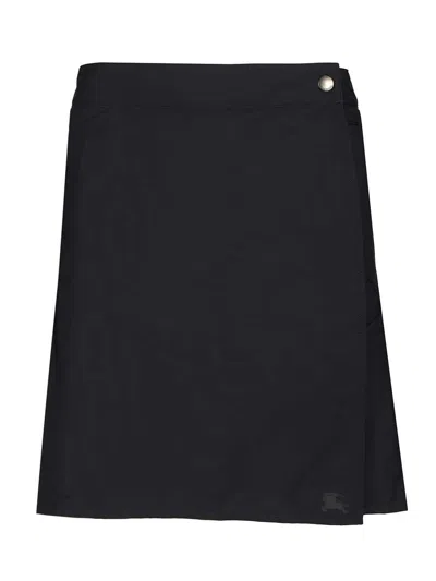 Burberry Women Pleated Mini Skirt In Blue