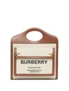 Burberry Mini Pocket Tote Bag In Ecru