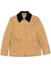 Burberry Giacca Trapuntata Con Colletto In Velluto In Brown