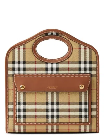 Burberry Women's Printed Canvas And Leather Mini Pocket Handbag