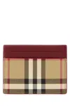 Burberry Check Pattern Compact Credit Card Case In Multi