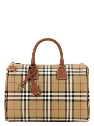 BURBERRY WOMEN'S PRINTED CANVAS MEDIUM CHECK HANDBAG