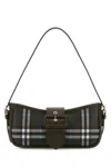 Burberry Printed Canvas Shoulder Bag In Black