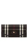 Burberry Check Pattern Fold-over Flap Wallet In Black