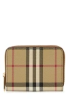Burberry Checkered Pattern Canvas Wallet In Multicolor