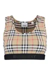 BURBERRY WOMEN'S PRINTED CHECK TOP WITH CONTRASTING ELASTIC
