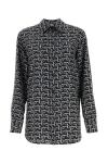 Burberry B Logo Silk Shirt In Multicolor