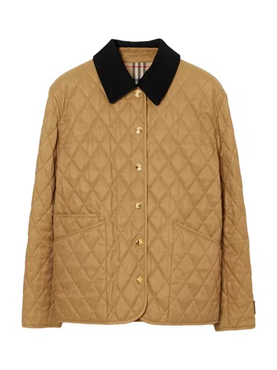 BURBERRY BURBERRY WOMEN QUILTED BARN JACKET CAMEL