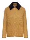 Burberry Giacca Trapuntata Con Colletto In Velluto In Brown