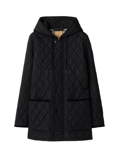 Burberry Quilted Down Jacket In Black