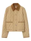 Burberry Cropped Quilted Nylon Jacket In Sand