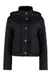 Burberry Quilted Nylon Cropped Jacket In Black