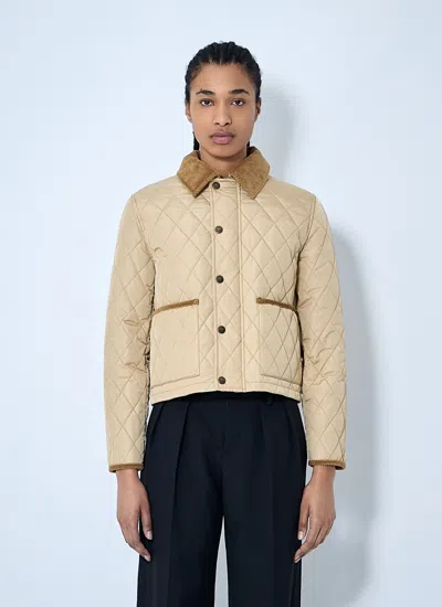 Burberry Women Quilted Short Jacket In Brown