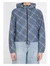 Burberry Women's Embroidered Polyester Reversible Jacket In Blue