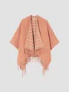 Burberry Wool Reversible Check Cape In Pink