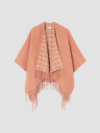 BURBERRY WOMEN'S REVERSIBLE CHECK WOOL CAPE