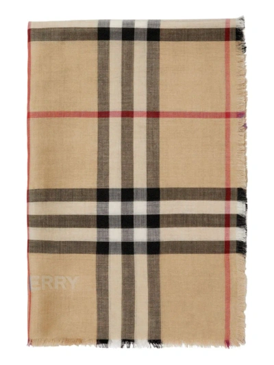 Burberry Women's Reversible Check Wool-silk Scarf In Brown