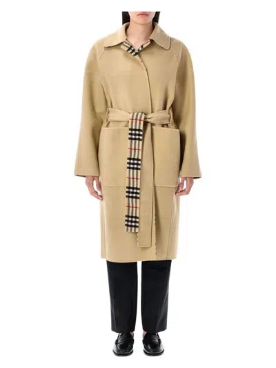 BURBERRY WOMEN'S REVERSIBLE WOOL WRAP COAT
